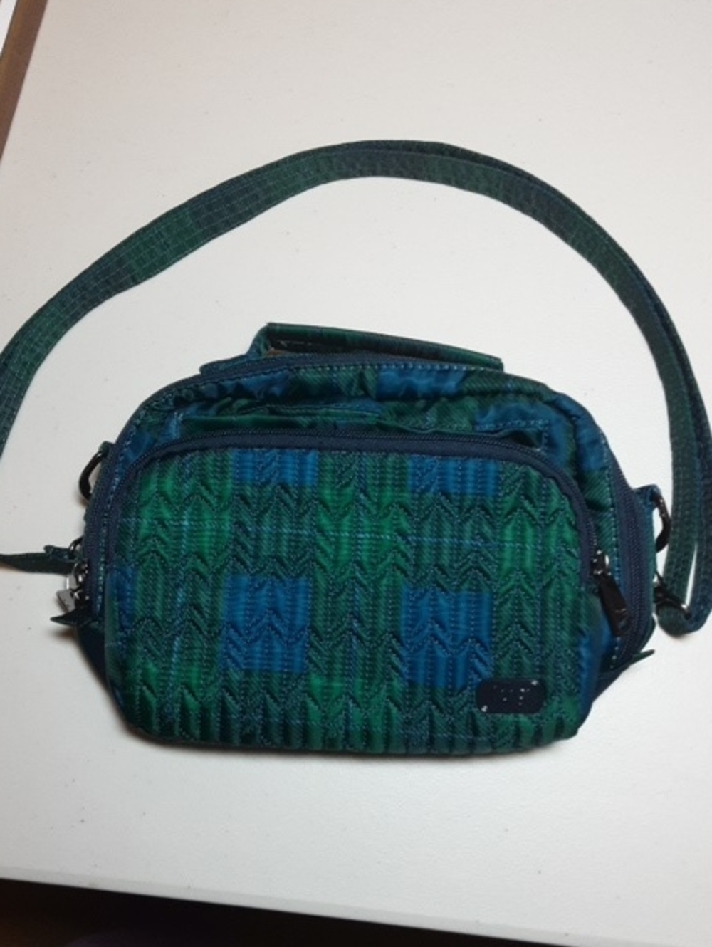 Lug Mini Ranger Crossbody In Blue And Green Plaid